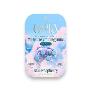 Opia 7 Hydroxymitragynine Chewable Tablets Blue Raspberry 80mg