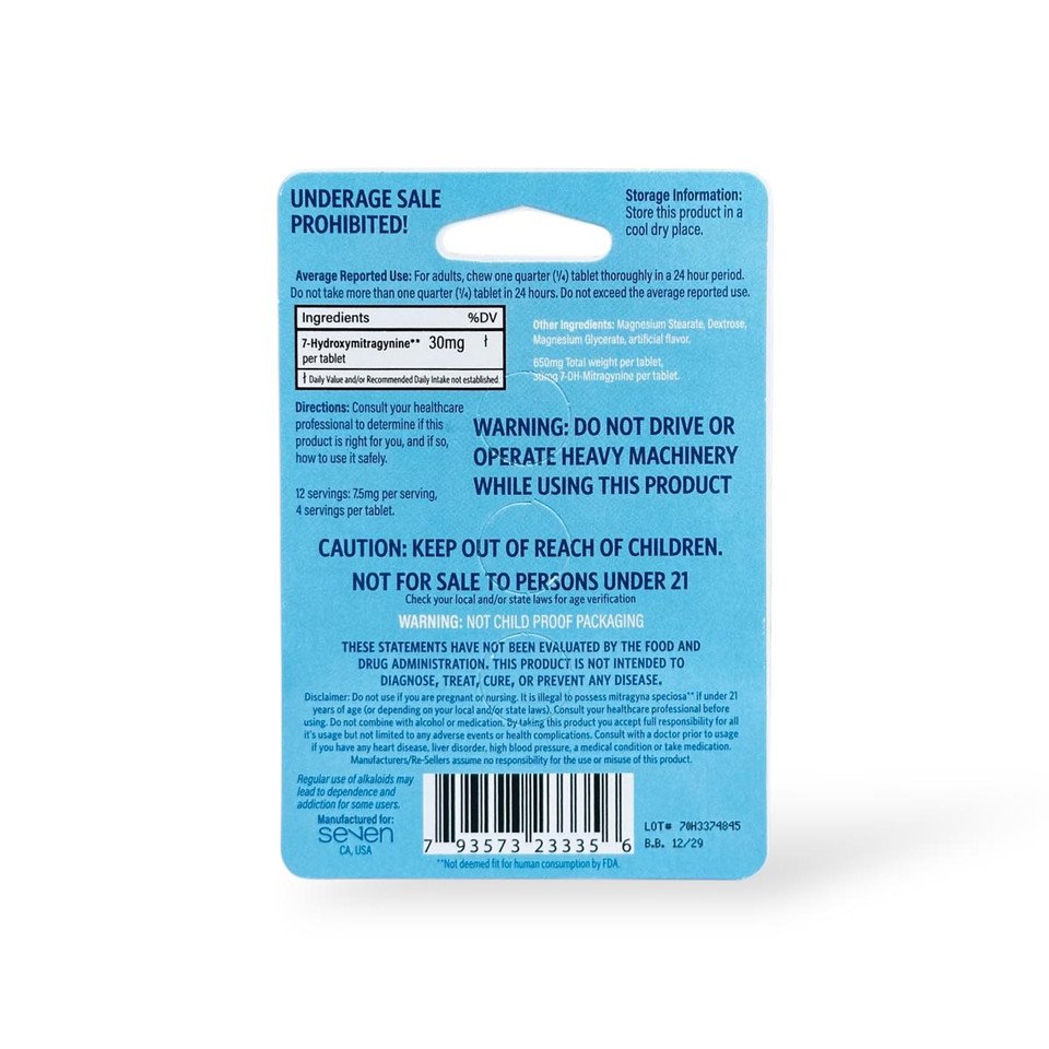 Se7en Kratom 7-hydroxymitragynine Chewable Tablets Cherry 30mg - Image 2